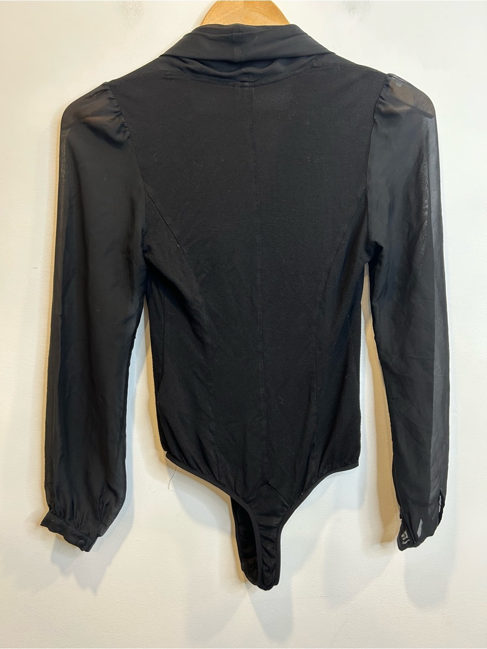 Guess by MARCIANO Women's Daria Sheer Silk Bodysuit Black - Picture 7 of 7